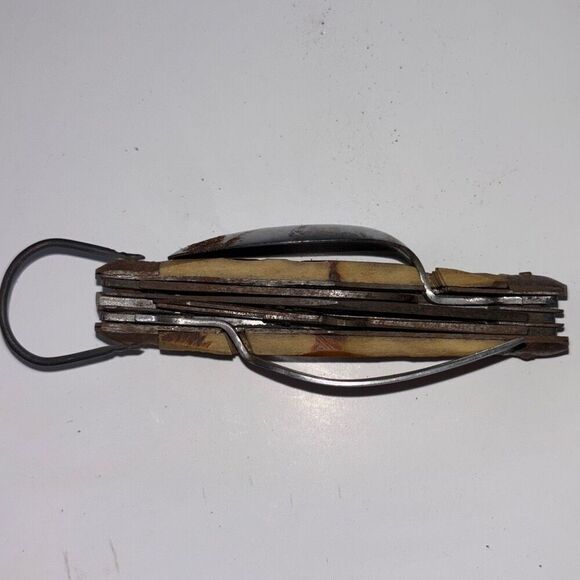 Vintage Korium Japan Folding 8 Multi-Tool Camping Scout Knife 4.5" 1960s - Picture 7 of 9